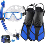 Snorkeling Gear for Adults with Bag Anti-Fog Snorkel Sets for Travel